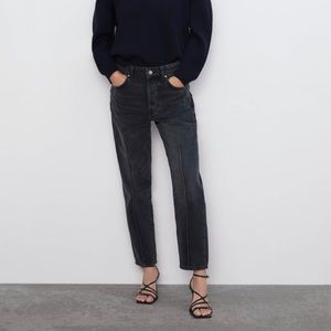 Zara Mom Fit Jeans with Seam Detail